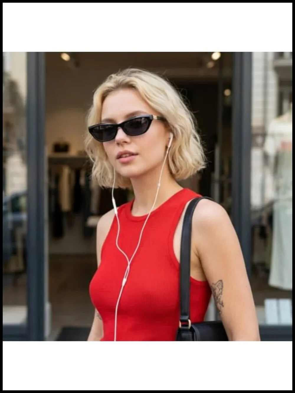 Narrow Cat Eye Sunglasses Women Retro 90s UV400 Polycarbonate